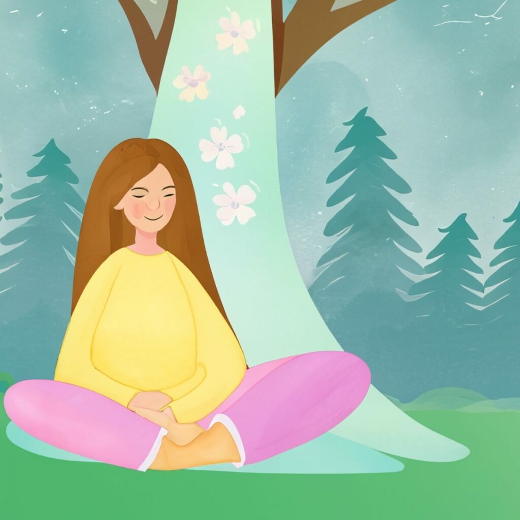 Come Iniziare a Meditare: ragazza che medita sotto un albero.